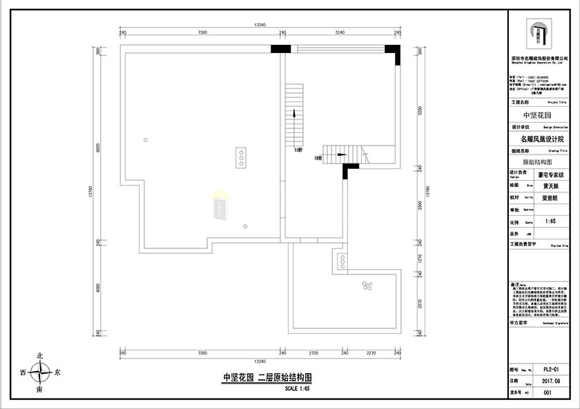 柳州装修助手装修公司：中坚花园 二层原始结构图