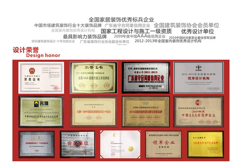 别墅装修公司柳州装修助手部分荣誉图