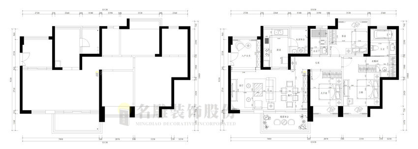 奕翠园房子室内装修原始结构图