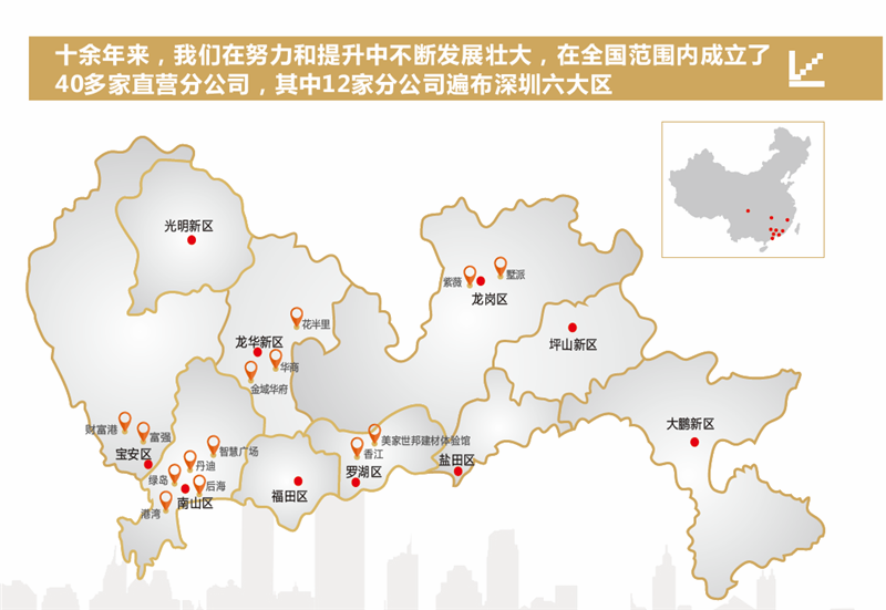 家装品牌柳州装修助手分公司地域图