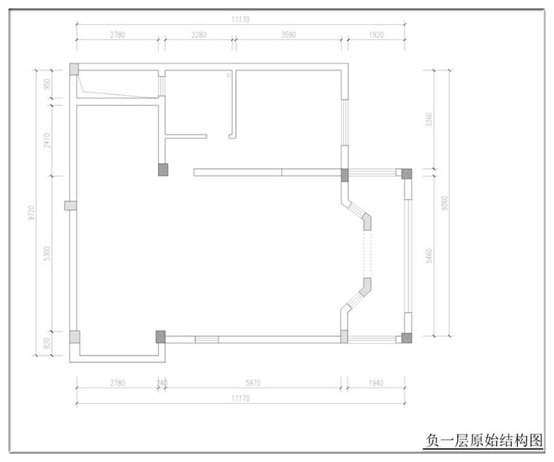金科太阳海岸一层原始结构图