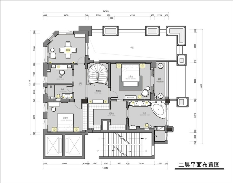 缤纷城别墅270平新中式风格装修效果图(图30)